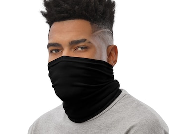 Gaiter de cuello negro, máscara facial unisex, ventoso de cuello lavable, cubierta de la cara, calentador de cuello, bufanda, escudo facial, bandanna, multifuncional