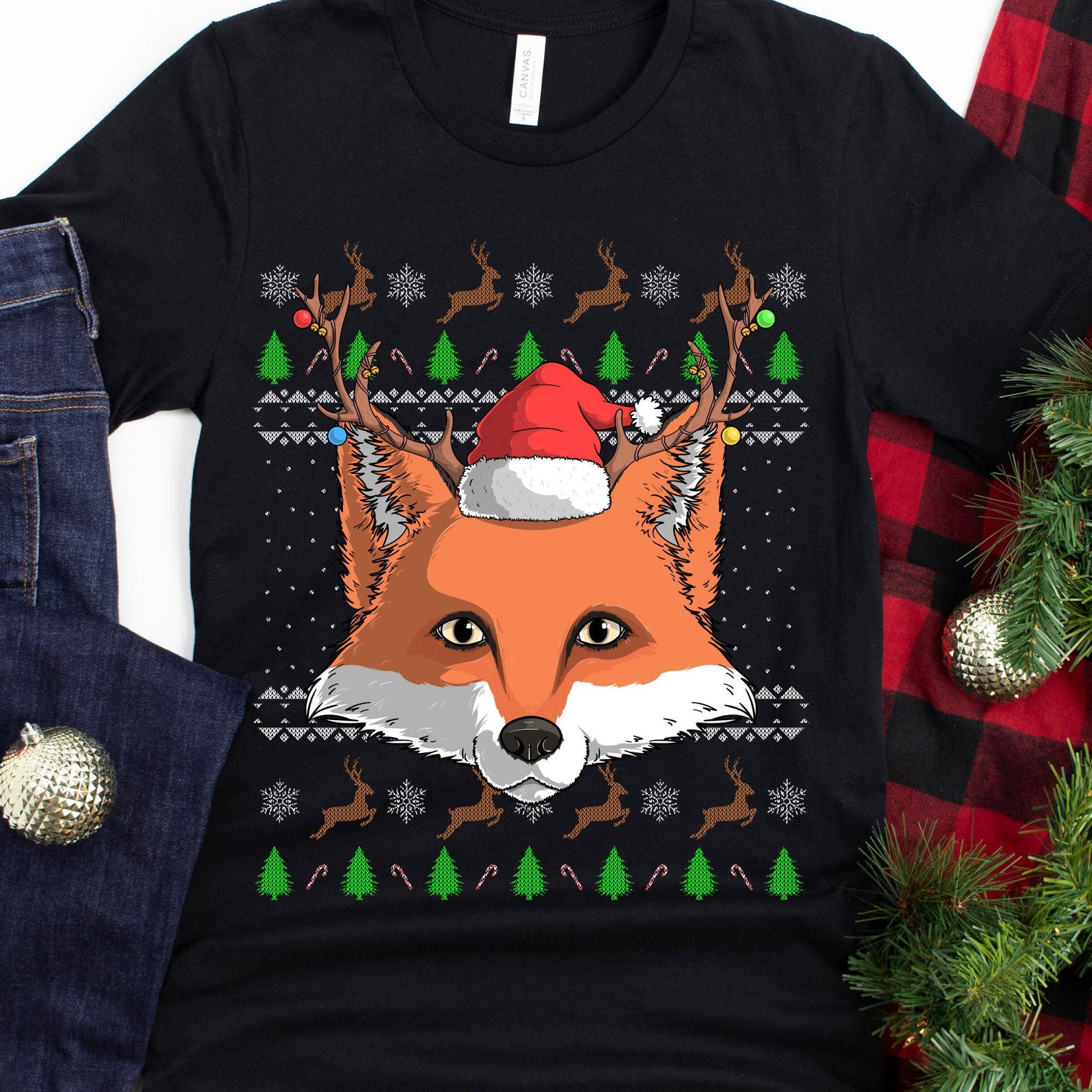 christmas fox sweater