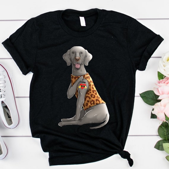 Funny Weimaraner Dog I Love Mom Tattoo T-Shirt Funny Weimaraner Dog I Love Mom Tattoo T-Shirt
