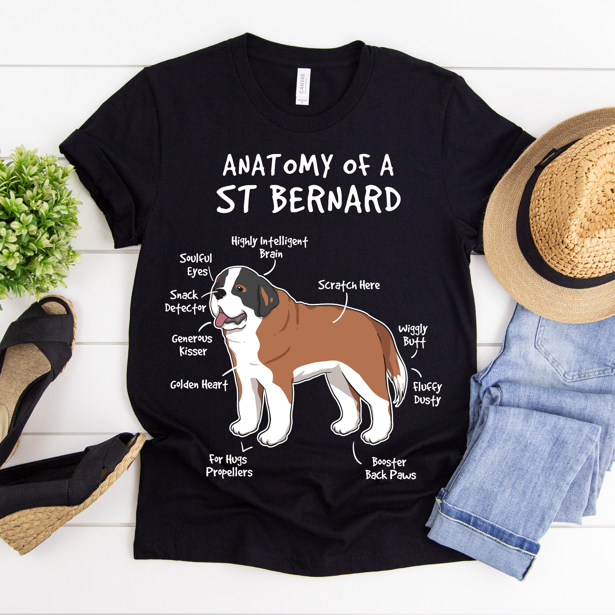 Saint Bernard Dog HEAT PRESS TRANSFER for T Shirt Tote Sweatshirt Fabric #903