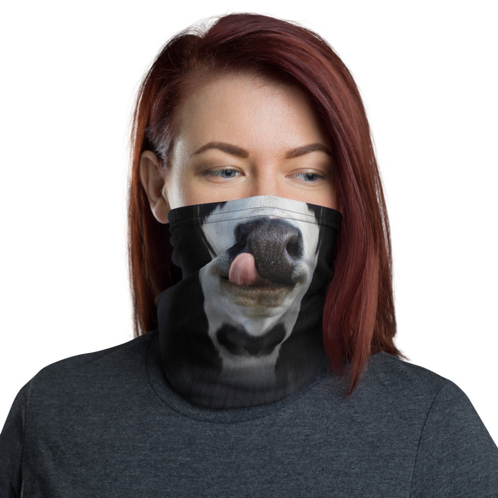 Funny Cow Face Mask Neck Gaiter for Men Women Adult Dairy - Etsy