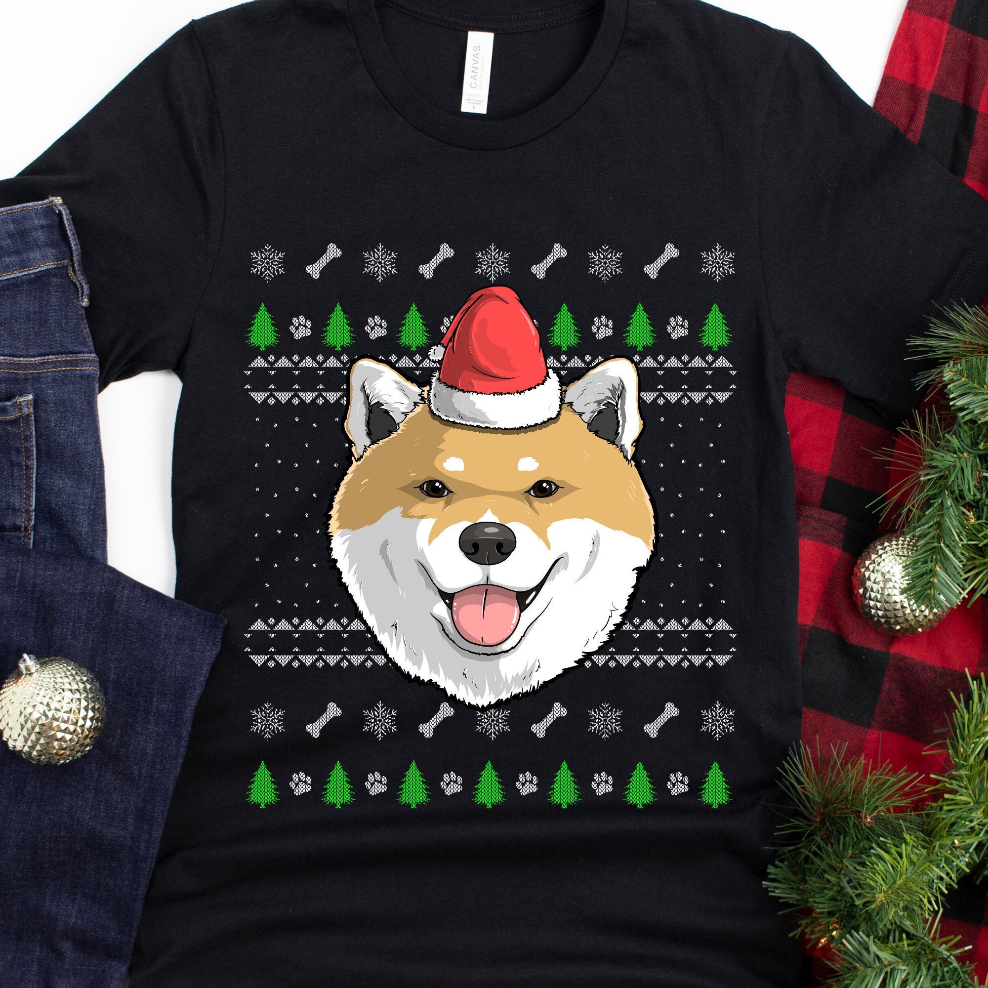 Shiba Inu Santa Claus Ugly Christmas 