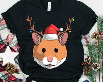 Syrisk hamster jultomte, | T-shirt, gyllene hamster, Hammy, julpyjamas, hamstermamma, hamsterägarepresent, husdjur, julklapp