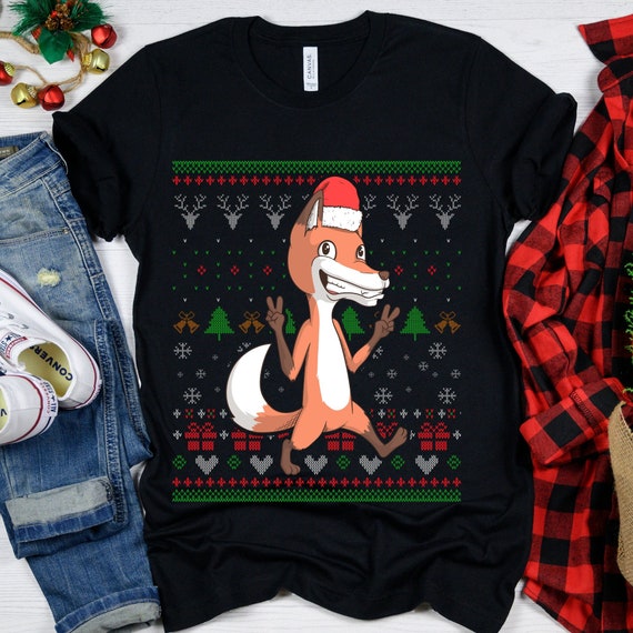 Fox Santa Ugly Christmas Sweater Pattern Funny Christmas Shirt Unique Christmas Gift Family Shirt Gift From Fox Shirt Fox Gifts Xmas Etsy Canada