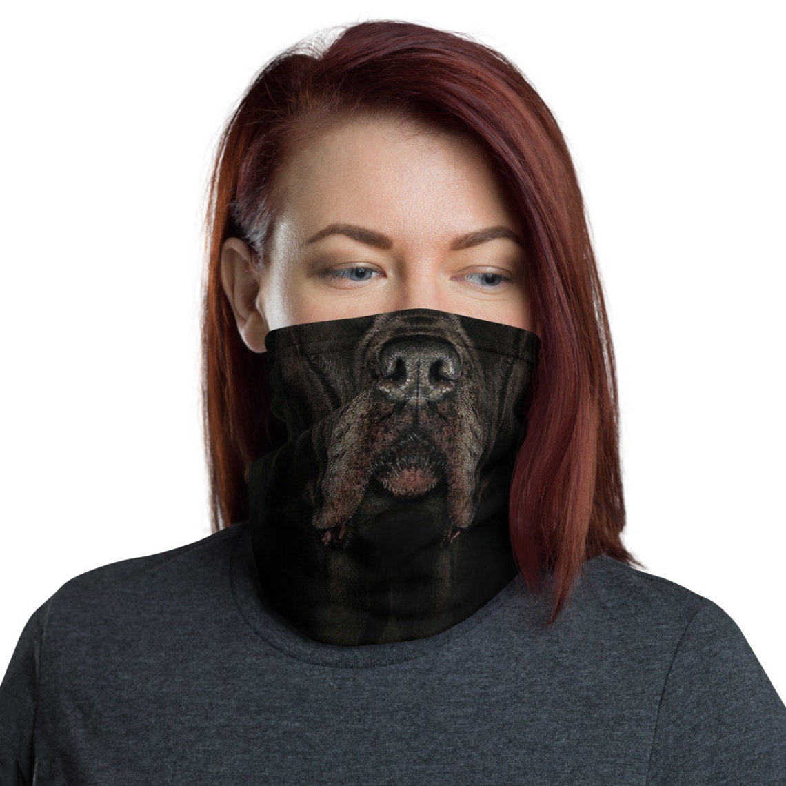 Black Cane Corso Dog Face Mask, Neck Gaiter for Men Women Adults, Face ...