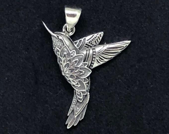 Sterling Silver Hummingbird Pendant Etsy