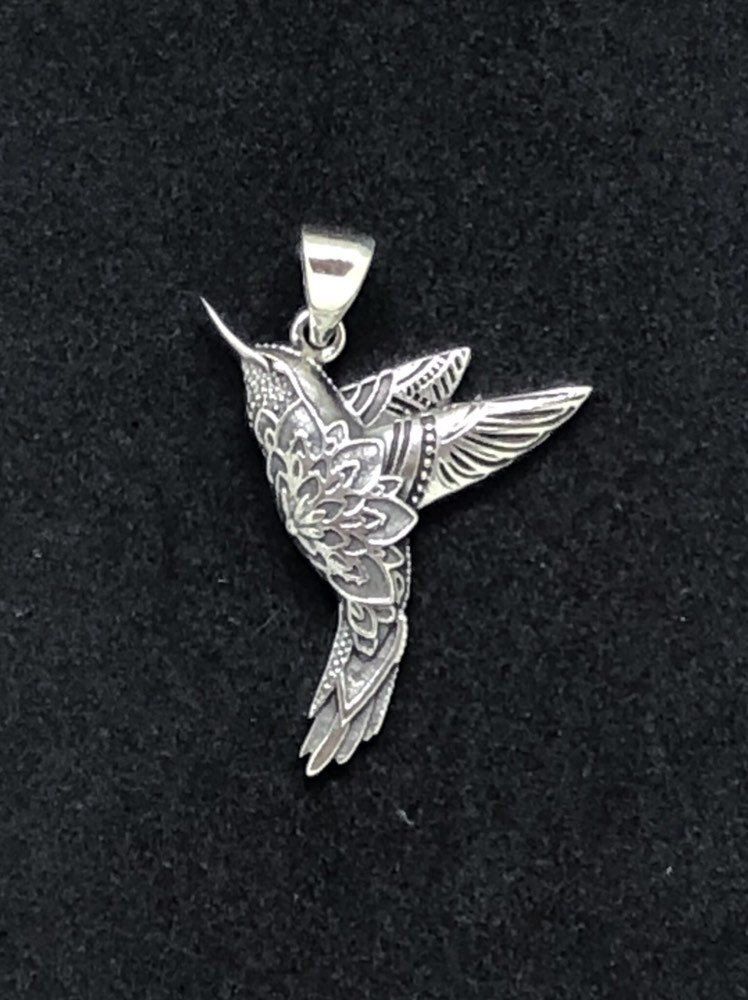 Sterling Silver Hummingbird Pendant Etsy