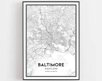 ATLAS Baltimore Ravens Poster Sports Art City Skyline Print Man Cave Decor 12x16