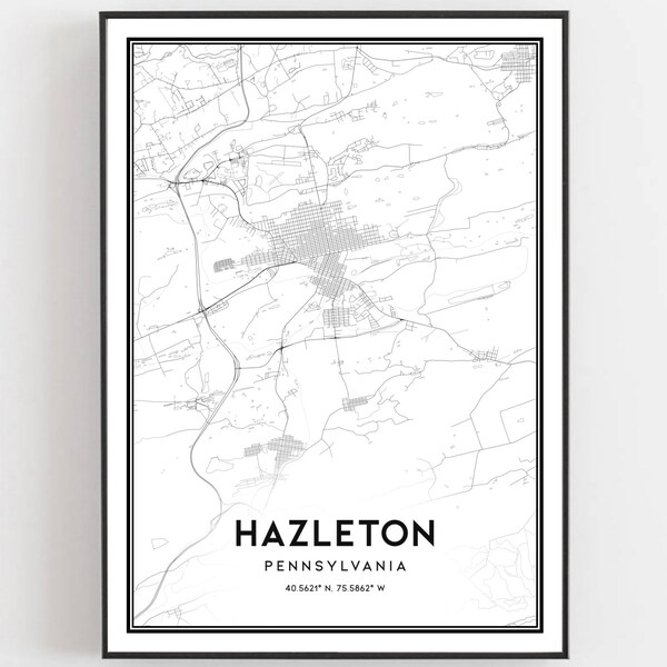 Hazleton Map Country Hazleton Map Poster - Etsy