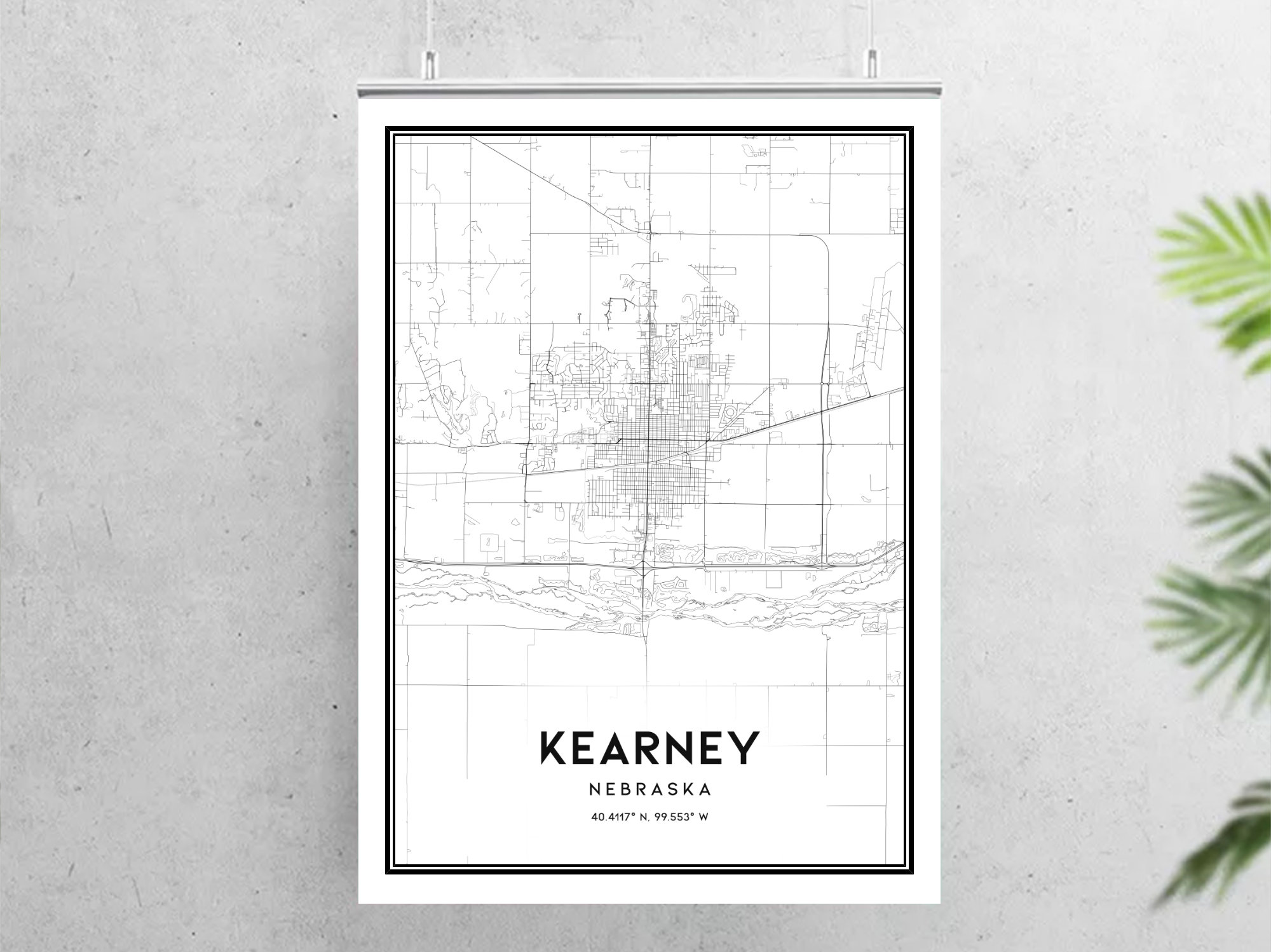 Kearney Map Print Kearney Map Poster Wall Art Ne City Map Etsy
