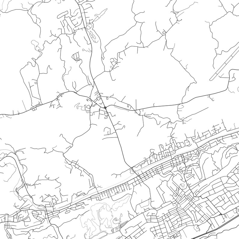 Bluefield Map Print, Bluefield Map Poster Wall Art, Va City Map, West ...