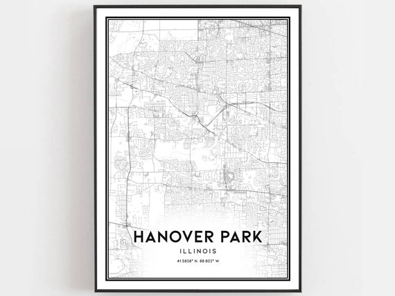 Hanover Park Map Print Poster