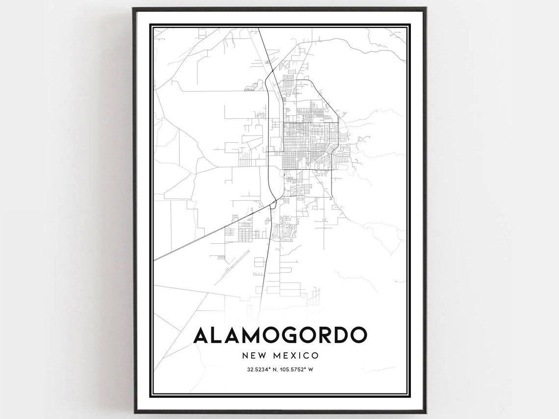 Alamogordo Map Print Alamogordo Map Poster Wall Art Nm City Etsy