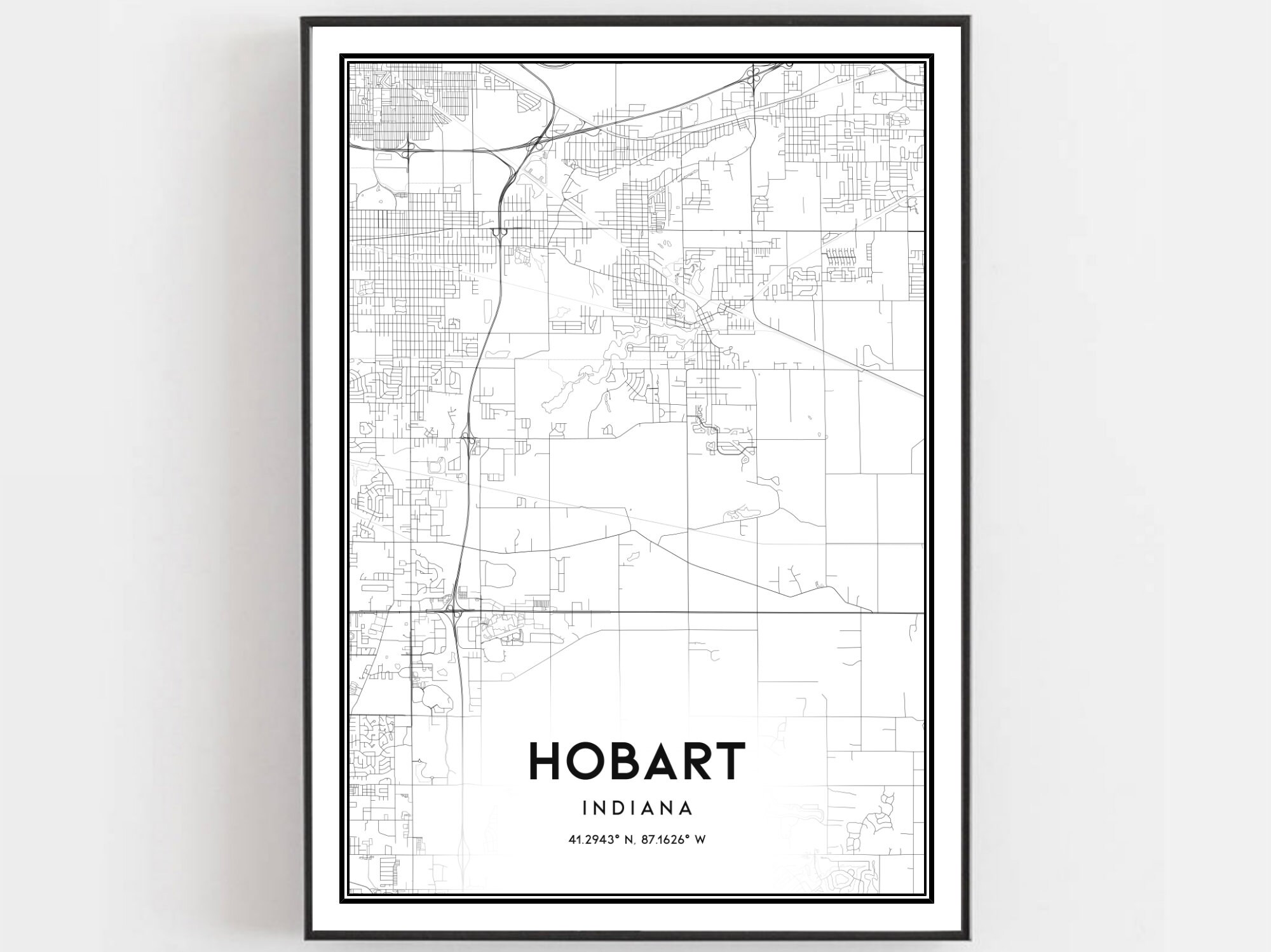 Hobart Map Print Hobart Map Poster Wall Art in City Map Etsy
