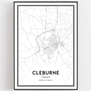 Cleburne Map Print Cleburne Map - Il 300x300.1902602799 A72m