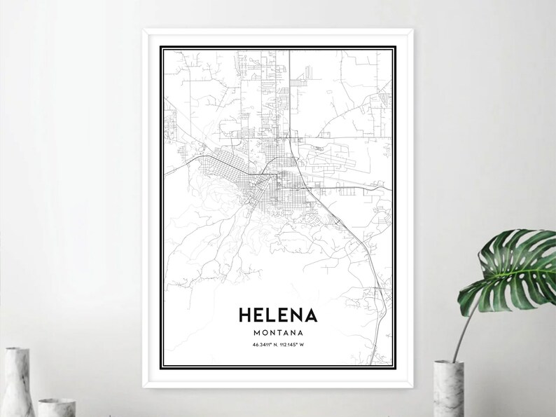 Helena Map Print Helena Map Poster Wall Art Mt City Map - Etsy
