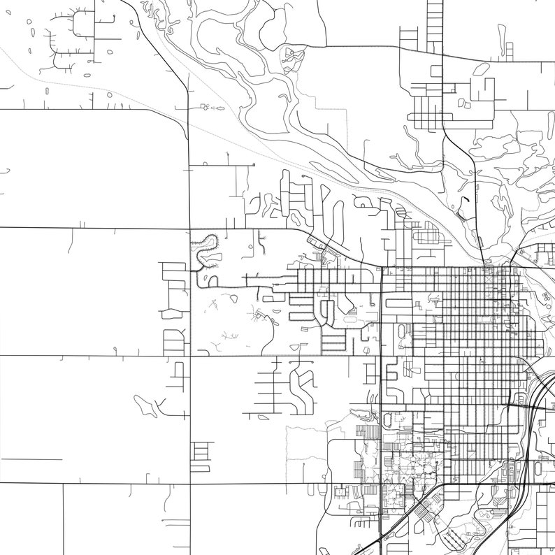 Cedar Falls Map Print Cedar Falls Map Poster Wall Art Ia Etsy