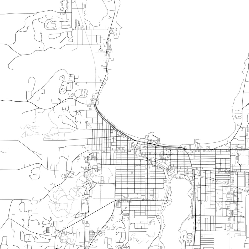 Traverse City Map Print Traverse City Map Poster Wall Art Mi Etsy