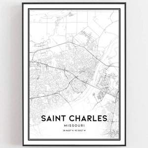 Saint Charles Karte Poster, Stadtplan Poster, Stadtplan Poster, Stadtplan Poster, Stadtplan Geschenk, B1117