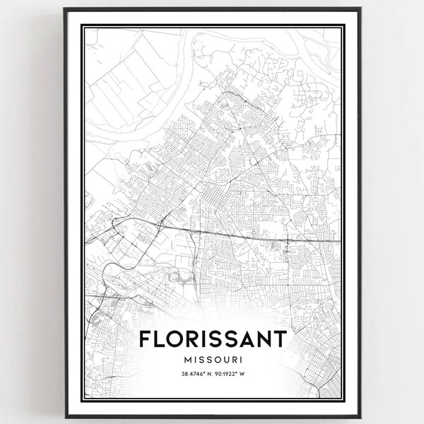 Map of Florissant Missouri Etsy