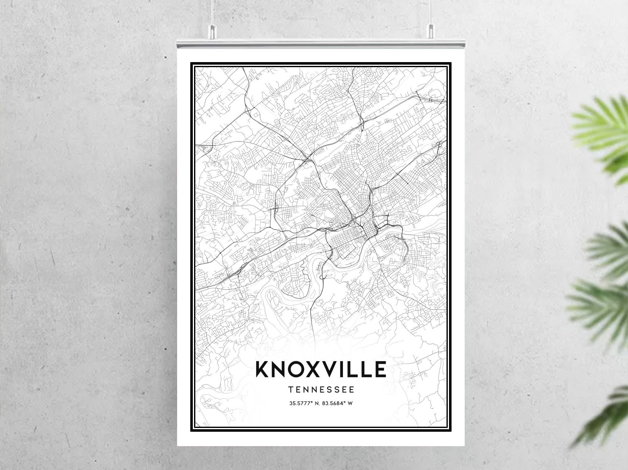 Knoxville Map Print Knoxville Map Poster Wall Art Tn City | Etsy