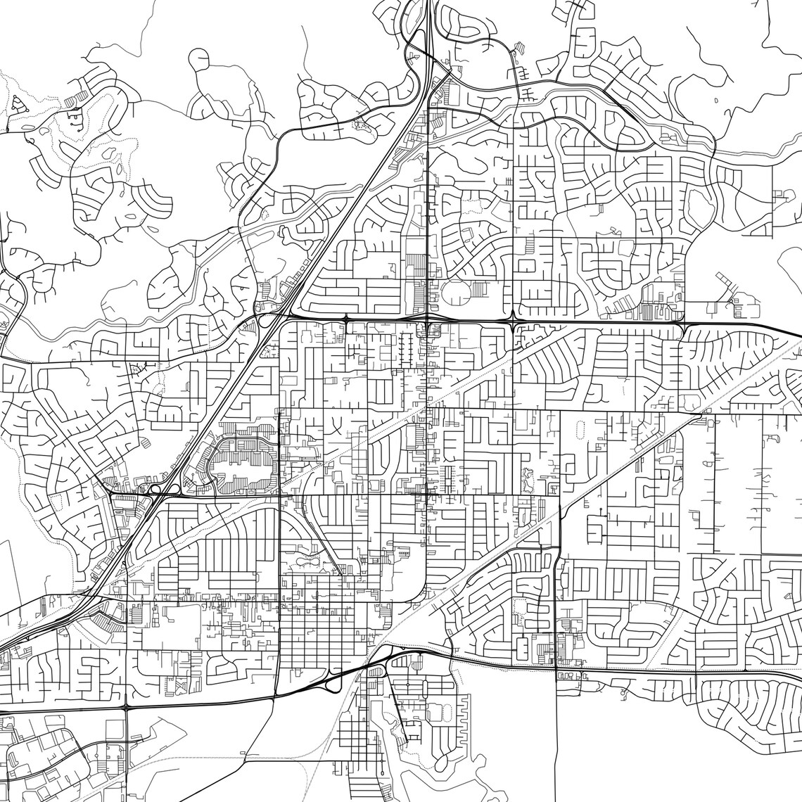 Suisun Map Print Suisun Map Poster Wall Art Ca City Map Etsy
