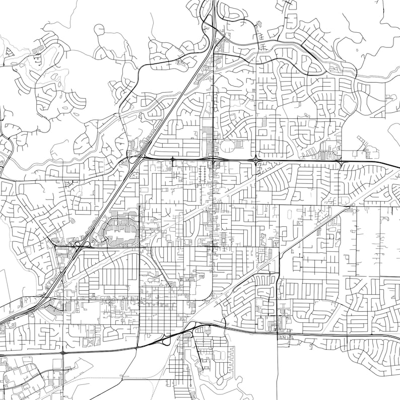 Suisun Map Print Suisun Map Poster Wall Art Ca City Map Etsy