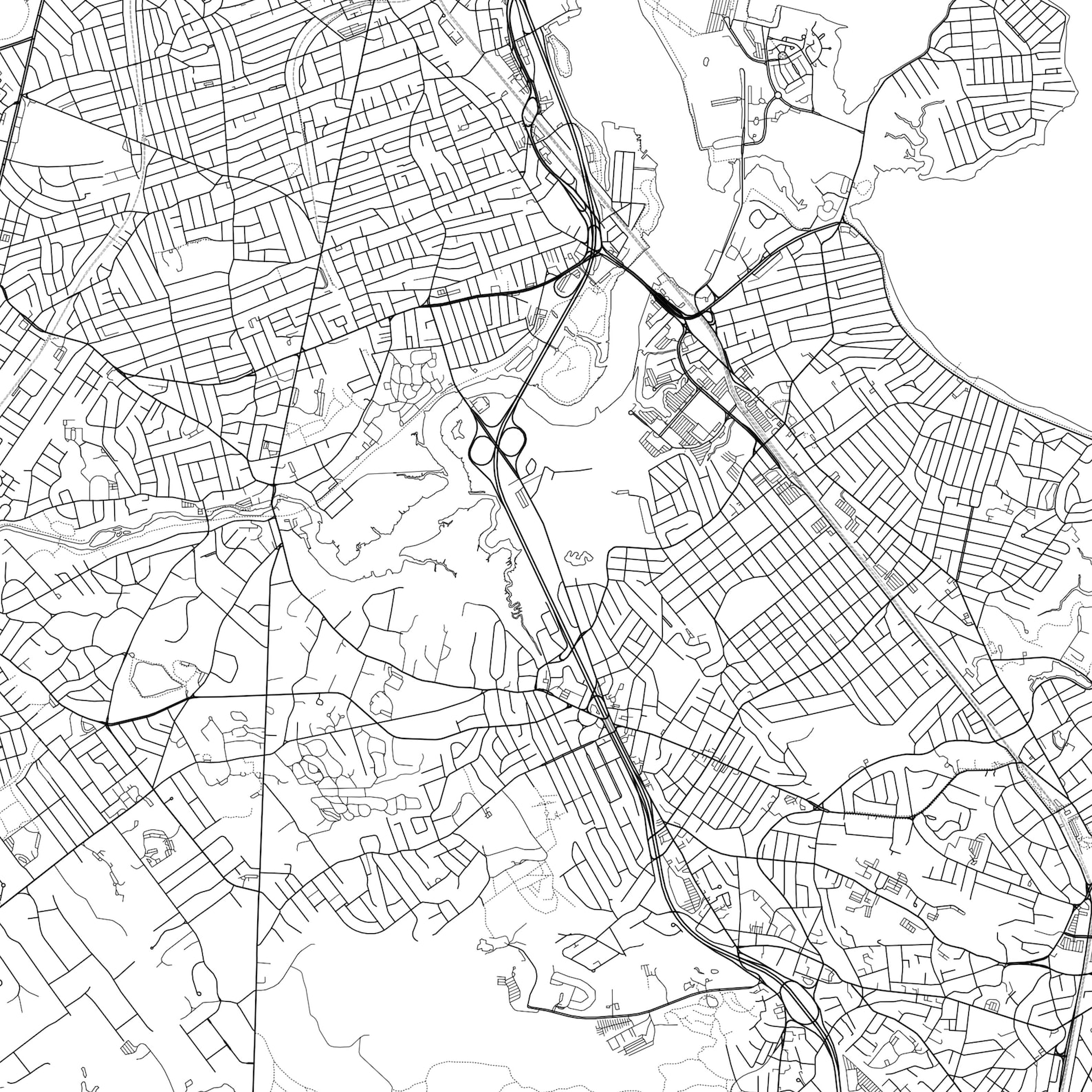 Quincy Map Print Quincy Map Poster Wall Art Ma City Map Etsy