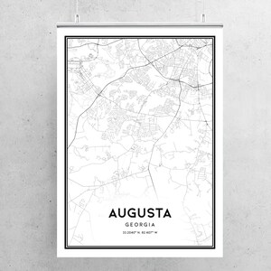 Augusta Map Print, Augusta Map Poster Wall Art, Ga City Map, Georgia ...