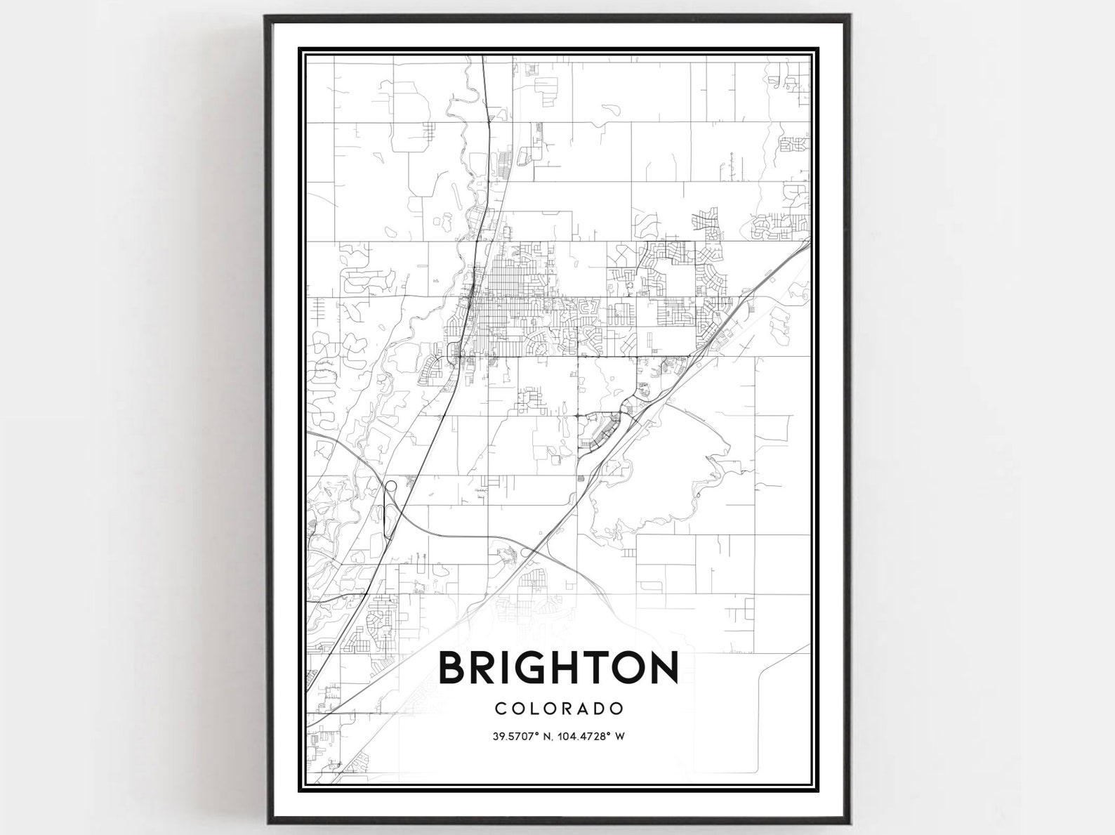 Brighton Map Print Brighton Map Poster Wall Art Co City Map Etsy