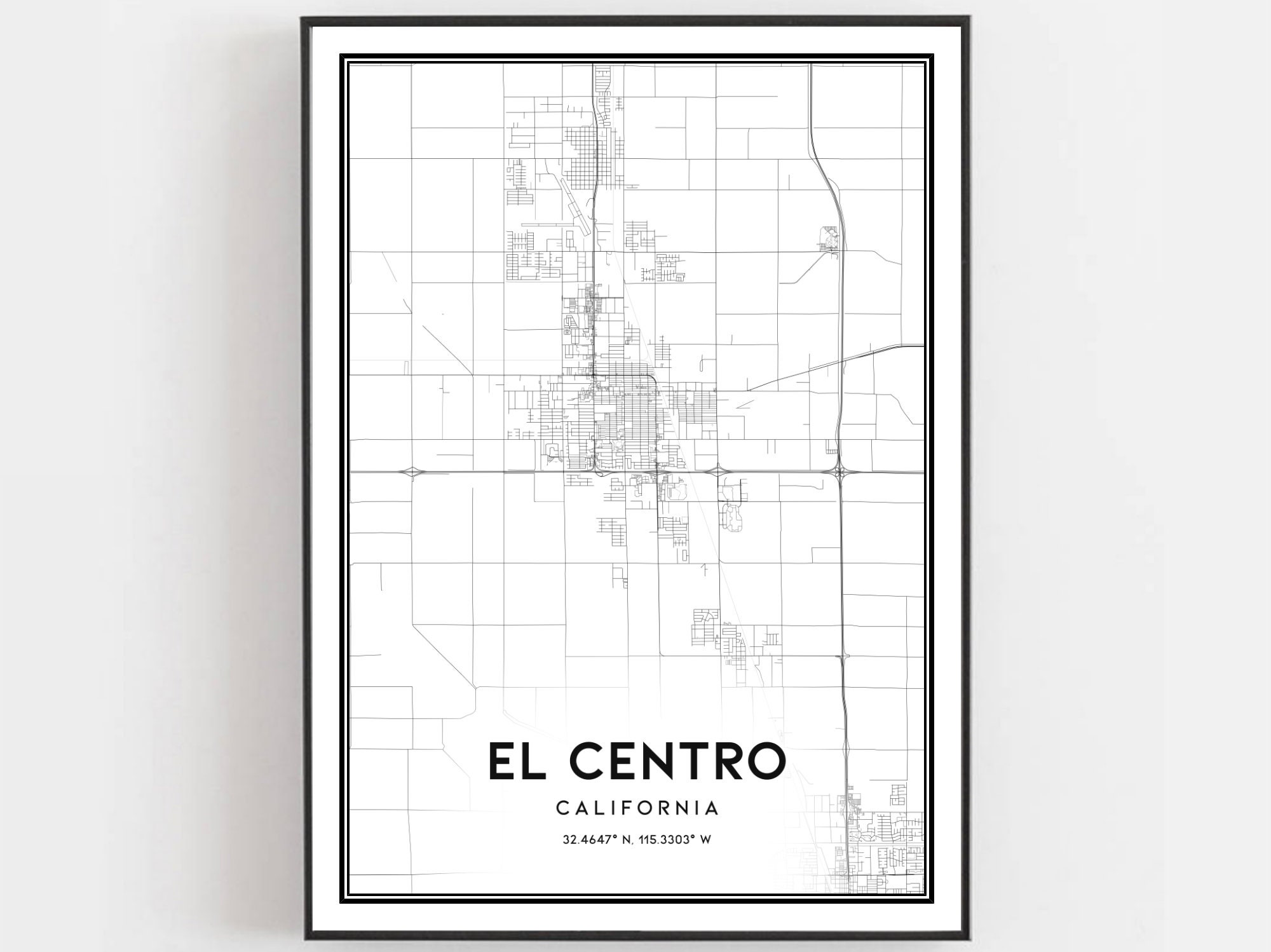 El Centro Map Print El Centro Map Poster Wall Art Ca City | Etsy