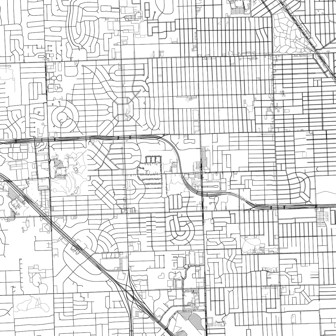 Oak Park Map Print Oak Park Map Poster Wall Art Mi City Map - Etsy