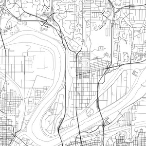 Kansas City Map Print, Kansas City Map Poster Wall Art, Mo City Map
