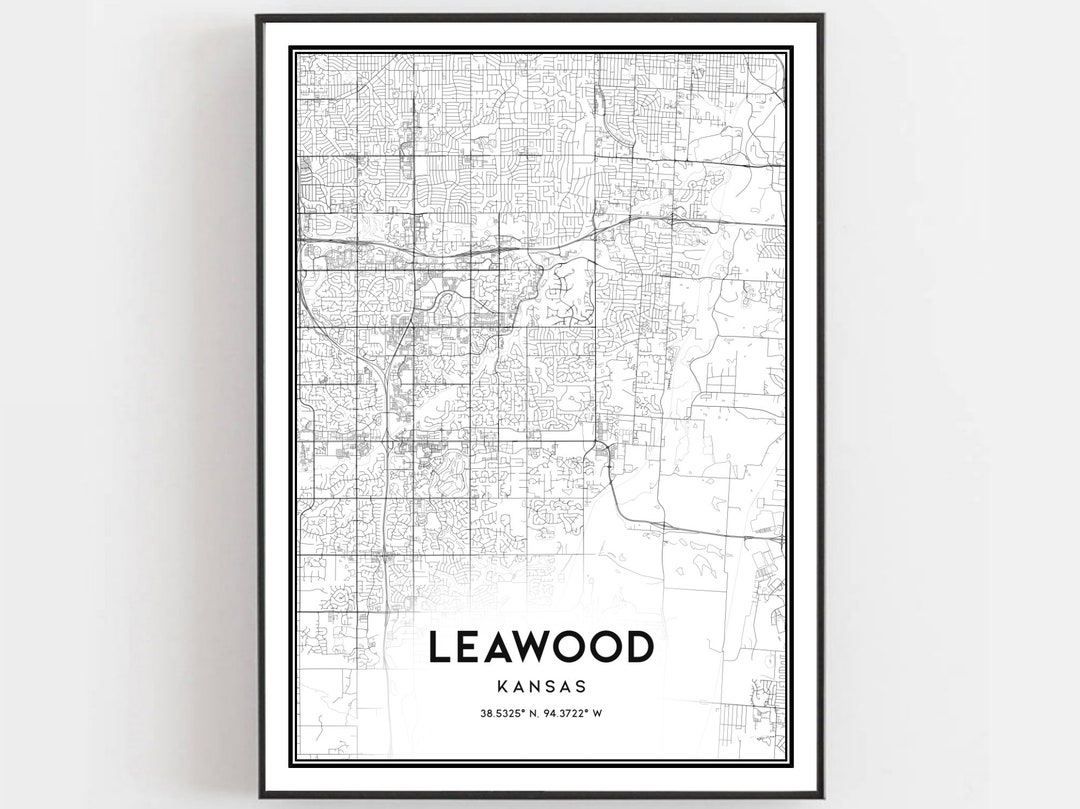 Leawood Map Print Leawood Map Poster Wall Art Ks City Map Etsy Finland