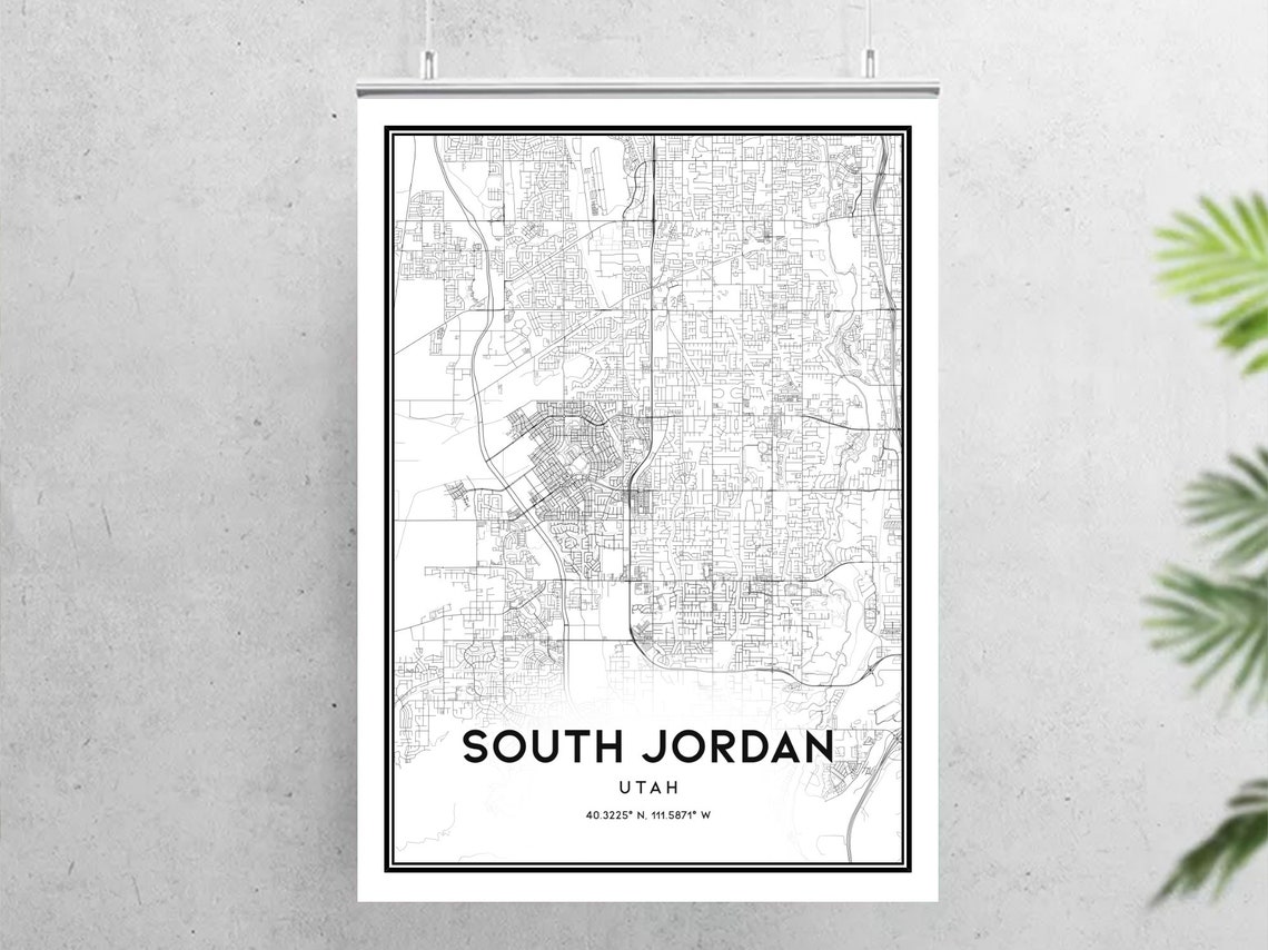 South Jordan Map Print South Jordan Map Poster Wall Art Ut - Etsy