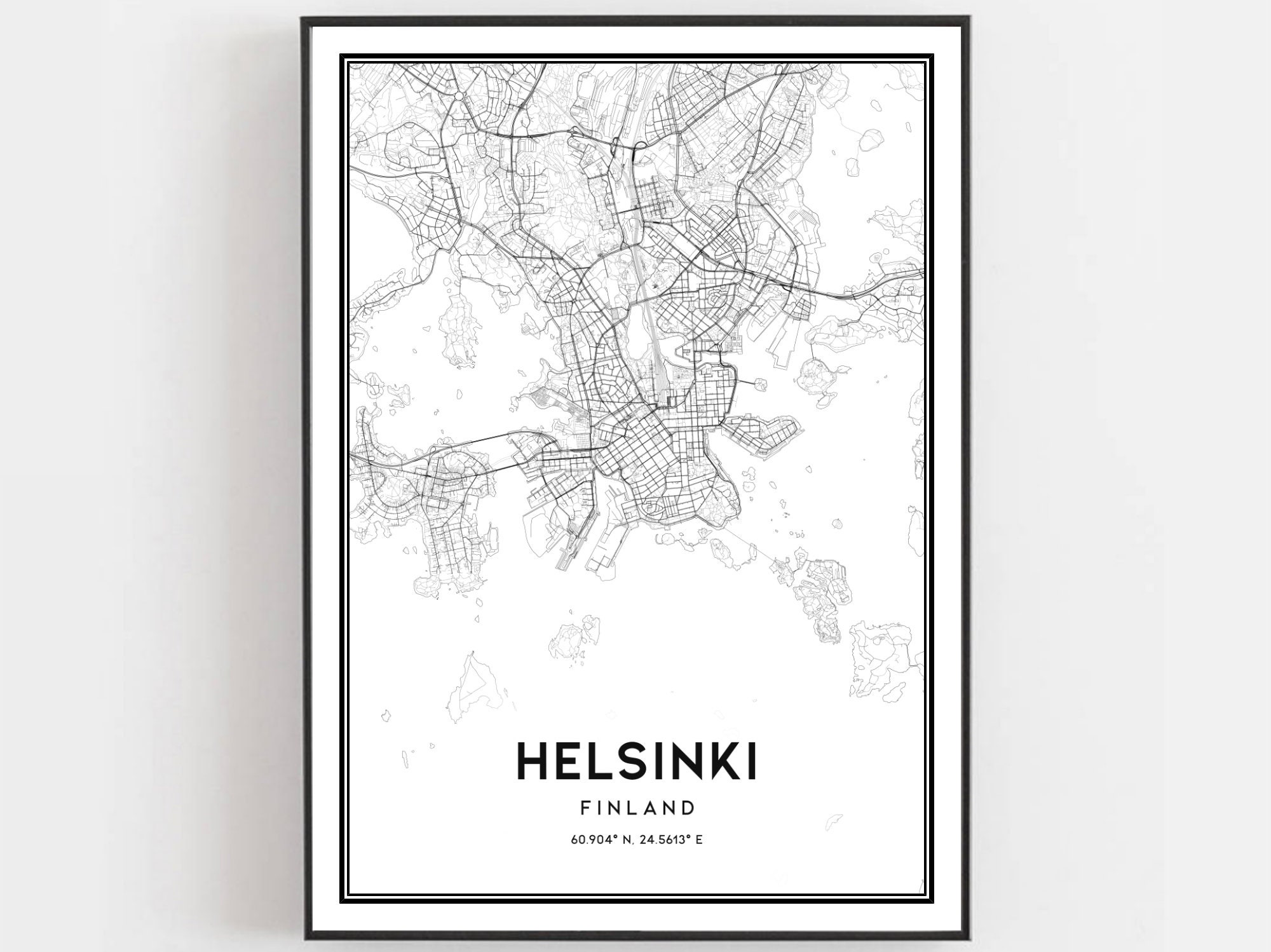 Helsinki Map Print Helsinki Map Poster Wall Art Helsinki - Etsy