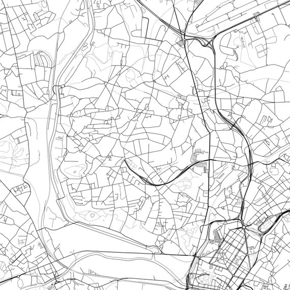 Home & Living Charleroi map art Charleroi map of Charleroi Charleroi