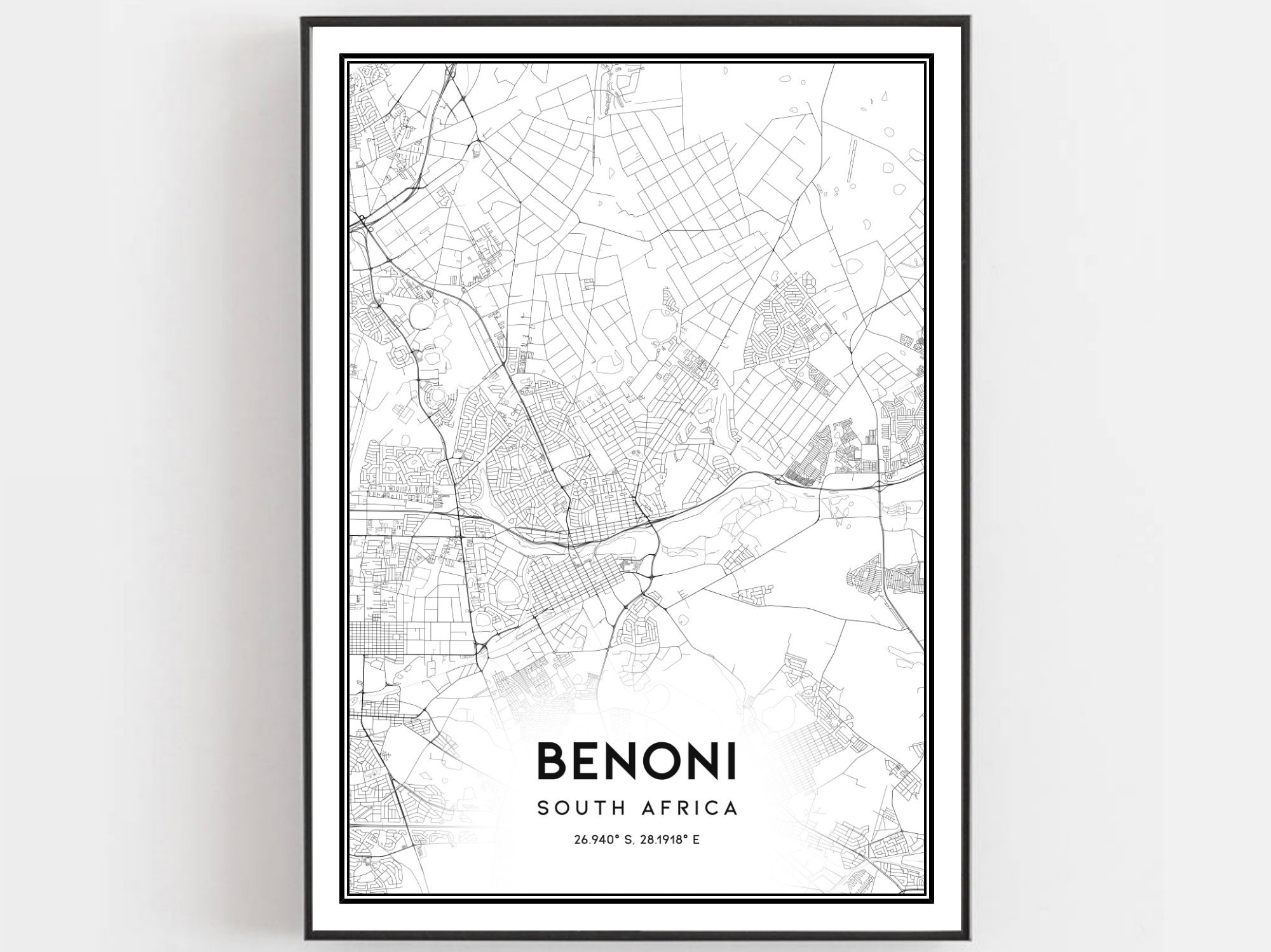 Map of Benoni, South Africa