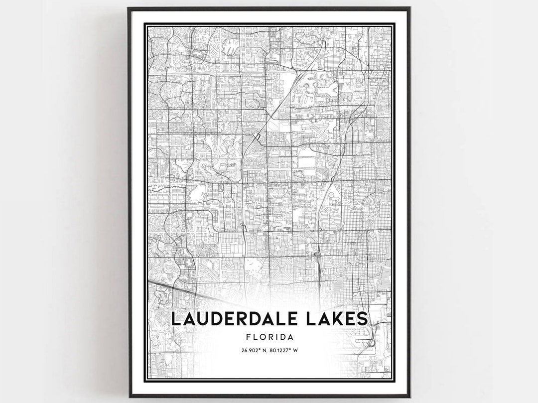 Lauderdale Lakes Map Print Lauderdale - Il 1080xN.1855123030 N2nt