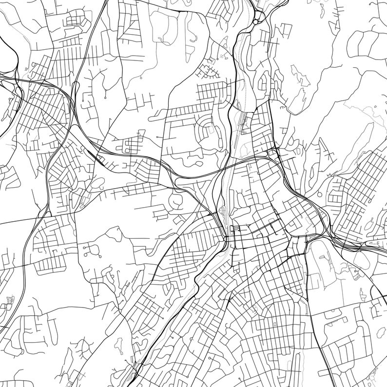 White Plains Map Print White Plains Map Poster Wall Art Ny Etsy