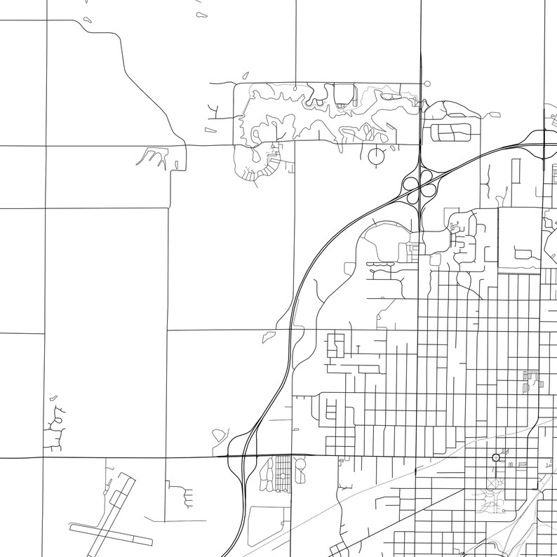 Galesburg Map Print Galesburg Map Poster Wall Art Il City Etsy