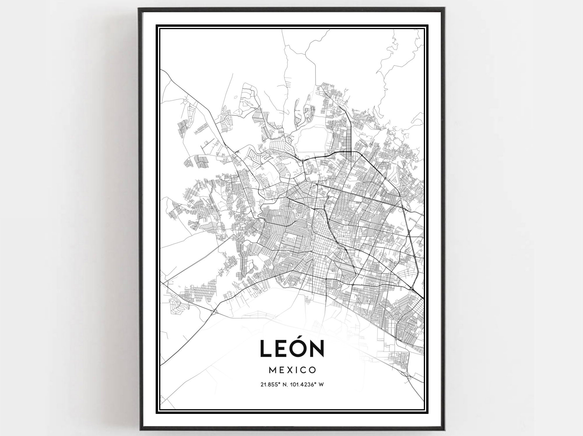 León Map Print León Map Poster Wall Art León City Map León | Etsy