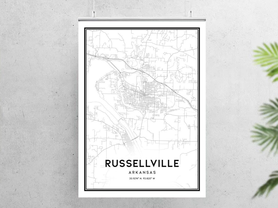 Russellville Map Print Russellville Map Poster Wall Art Ar - Etsy UK