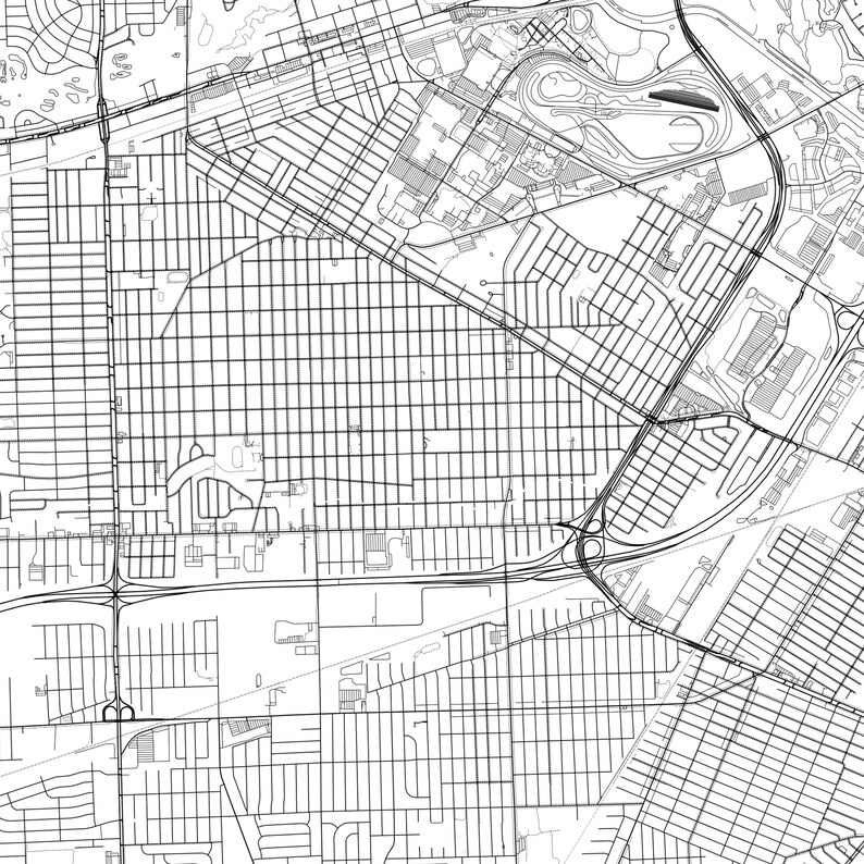 Allen Park Map Print Allen Park Map Poster Wall Art Mi City Etsy