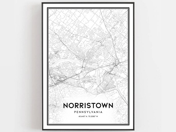 Norristown Map Print Norristown Map Poster Wall Art Pa City | Etsy