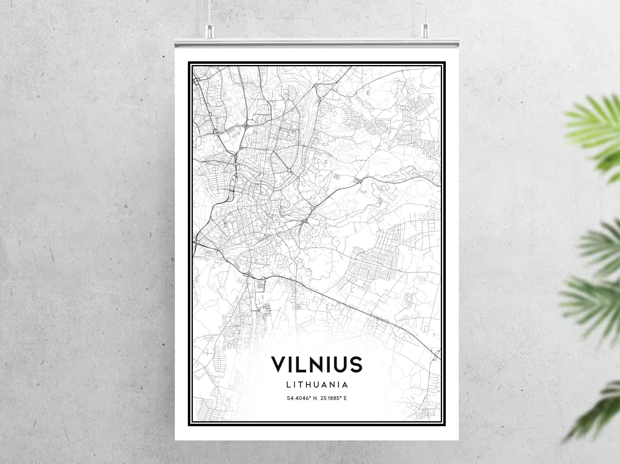 Vilnius Map Print Vilnius Map Poster Wall Art Vilnius City Etsy