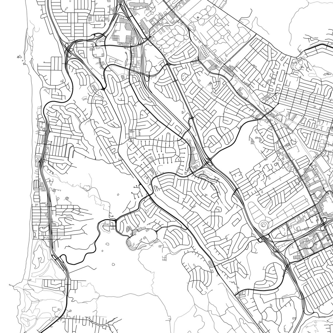 San Bruno Map Print San Bruno Map Poster Wall Art Ca City Etsy