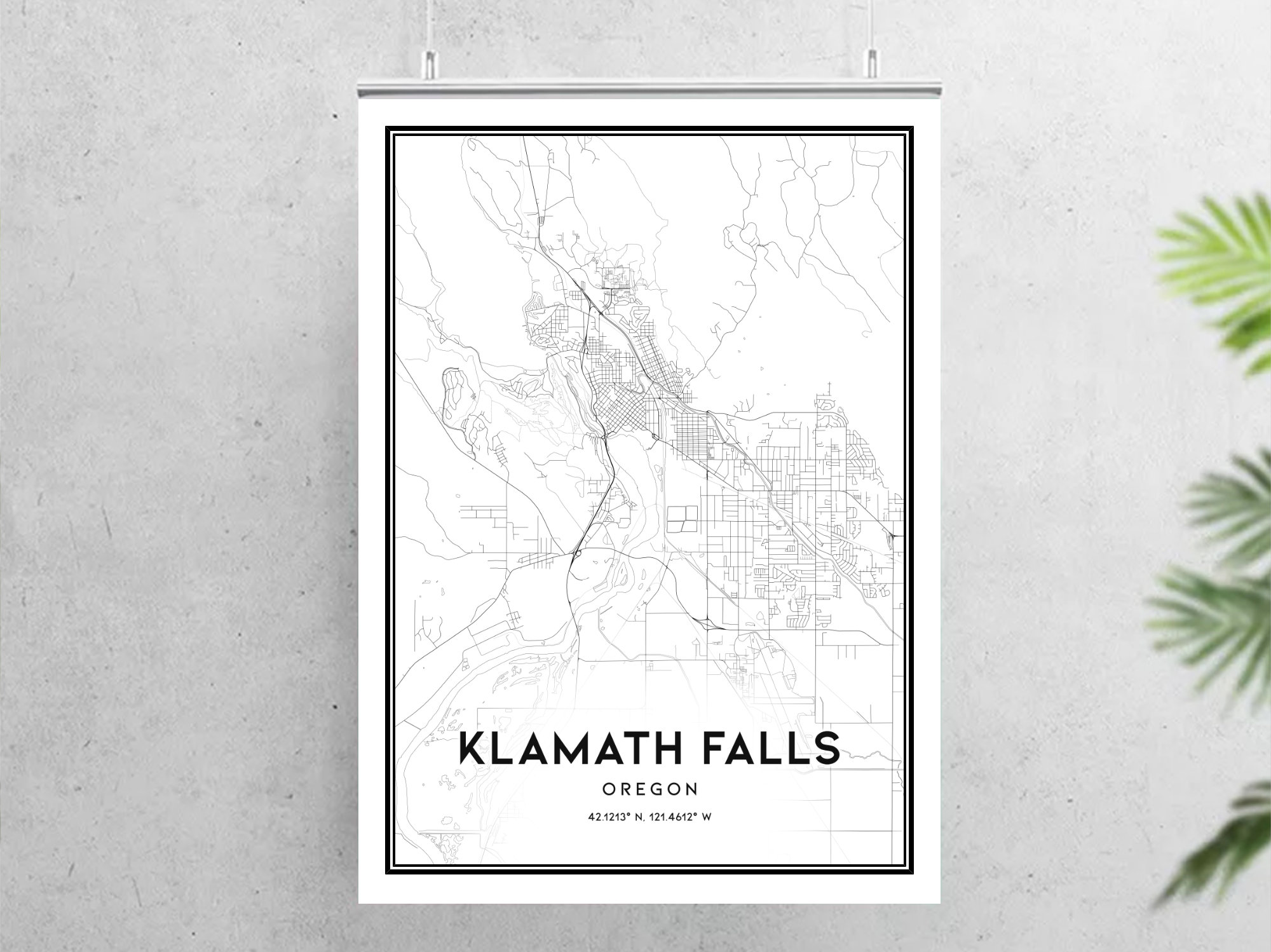 Klamath Falls Map Print Klamath Falls Map Poster Wall Art or Etsy