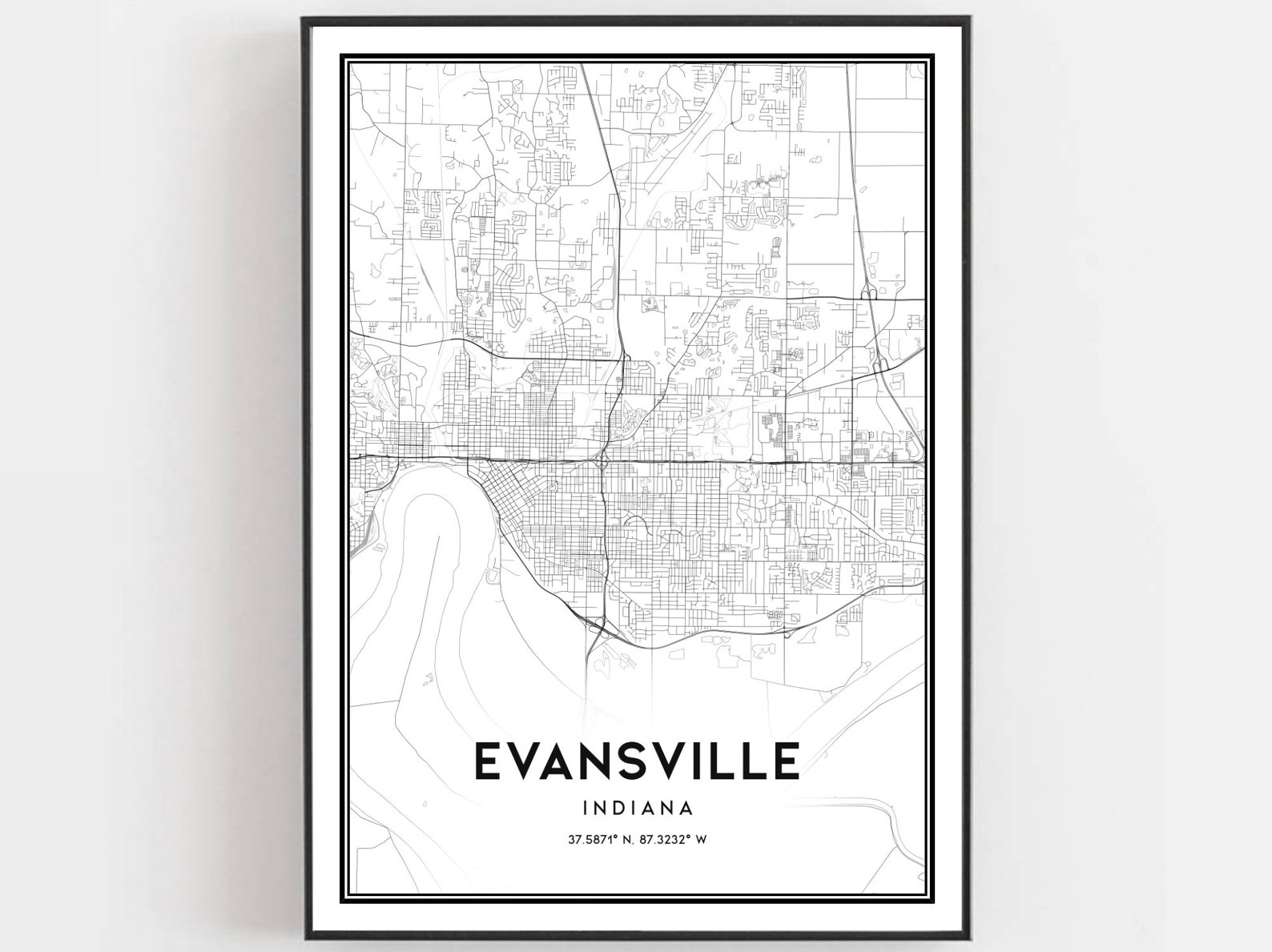 Evansville Map Print Evansville Map Poster Wall Art In City Etsy evansville-map-print-evansville-map-poster-wall-art-in-city-etsy