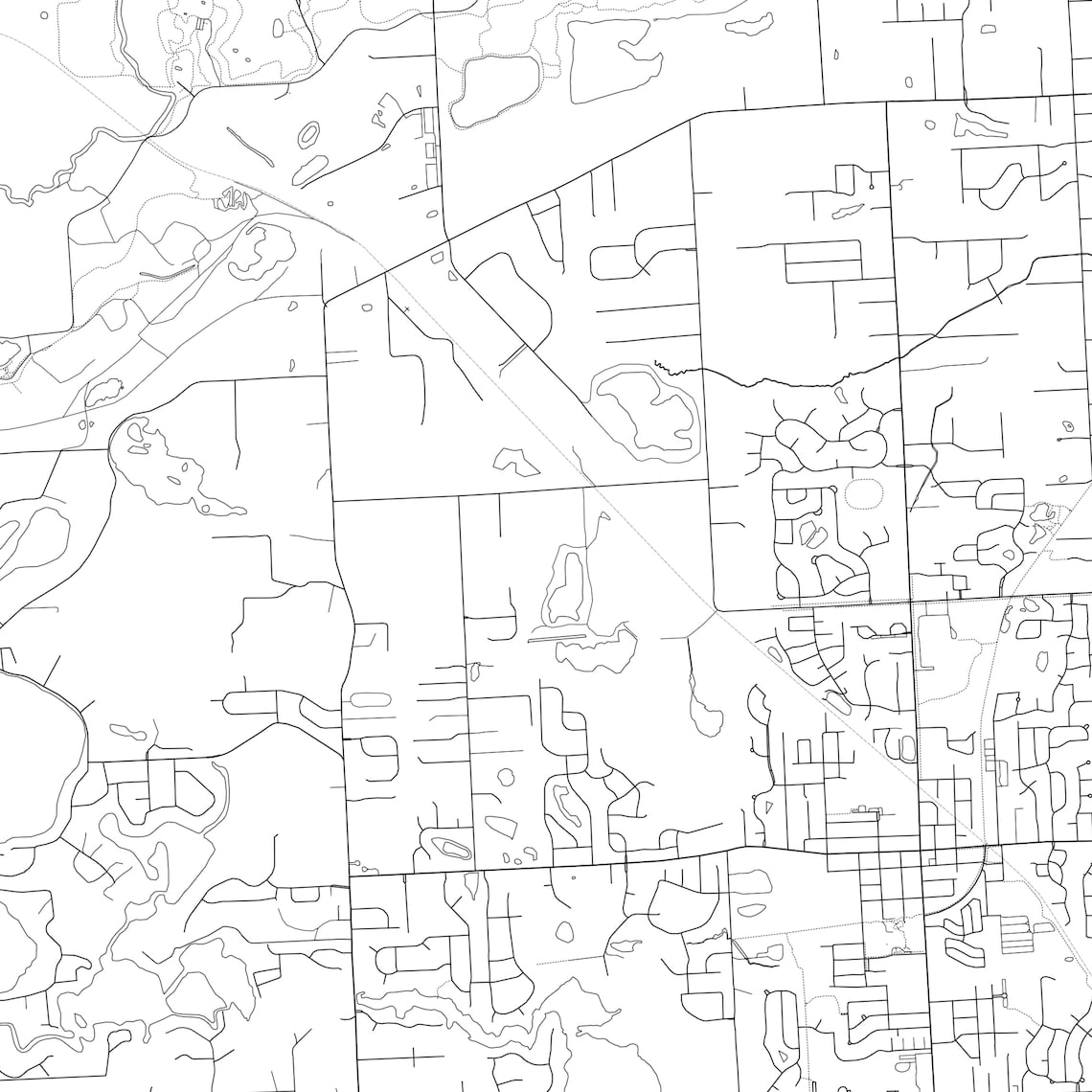 South Lyon Map Print South Lyon Map Poster Wall Art Mi City Etsy